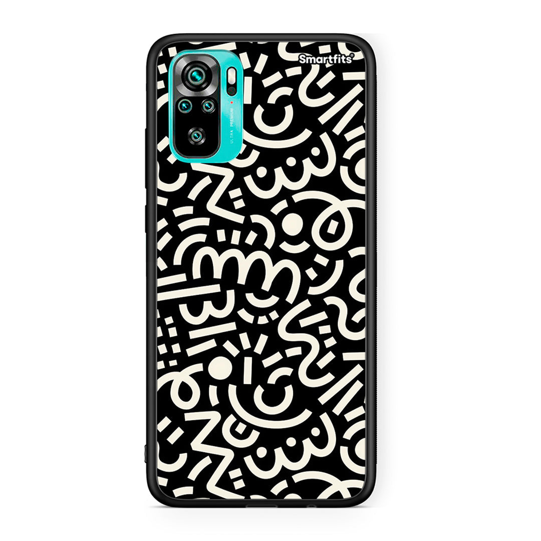Xiaomi Redmi Note 10 Doodle Art Θήκη από τη Smartfits με σχέδιο στο πίσω μέρος και μαύρο περίβλημα | Smartphone case with colorful back and black bezels by Smartfits