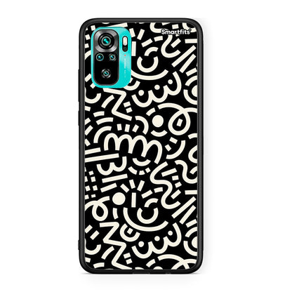 Xiaomi Redmi Note 10 Doodle Art Θήκη από τη Smartfits με σχέδιο στο πίσω μέρος και μαύρο περίβλημα | Smartphone case with colorful back and black bezels by Smartfits