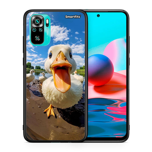 Θήκη Xiaomi Redmi Note 10 Duck Face από τη Smartfits με σχέδιο στο πίσω μέρος και μαύρο περίβλημα | Xiaomi Redmi Note 10 Duck Face case with colorful back and black bezels