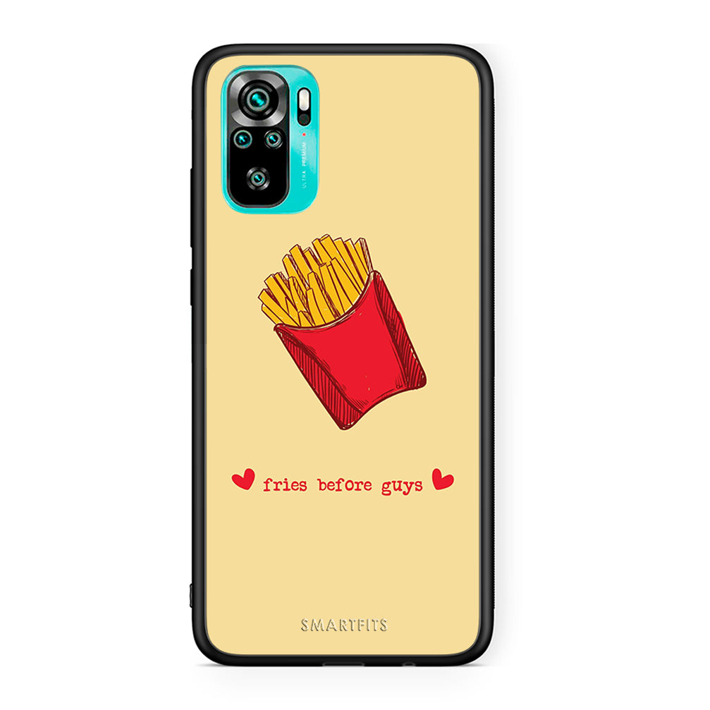 Xiaomi Redmi Note 10 Fries Before Guys Θήκη Αγίου Βαλεντίνου από τη Smartfits με σχέδιο στο πίσω μέρος και μαύρο περίβλημα | Smartphone case with colorful back and black bezels by Smartfits