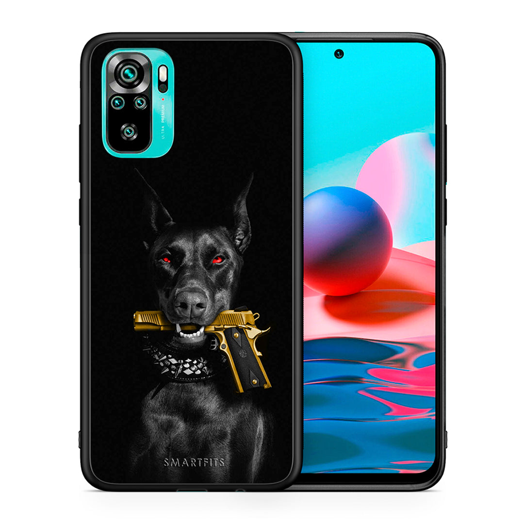 Θήκη Αγίου Βαλεντίνου Xiaomi Redmi Note 10 Golden Gun από τη Smartfits με σχέδιο στο πίσω μέρος και μαύρο περίβλημα | Xiaomi Redmi Note 10 Golden Gun case with colorful back and black bezels