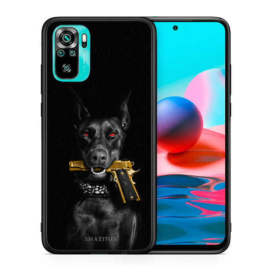 Θήκη Αγίου Βαλεντίνου Xiaomi Redmi Note 10 Golden Gun από τη Smartfits με σχέδιο στο πίσω μέρος και μαύρο περίβλημα | Xiaomi Redmi Note 10 Golden Gun case with colorful back and black bezels