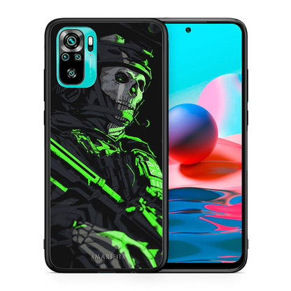 Θήκη Αγίου Βαλεντίνου Xiaomi Redmi Note 10 Green Soldier από τη Smartfits με σχέδιο στο πίσω μέρος και μαύρο περίβλημα | Xiaomi Redmi Note 10 Green Soldier case with colorful back and black bezels