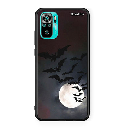 Xiaomi Redmi Note 10 Halloween Bat Night θήκη από τη Smartfits με σχέδιο στο πίσω μέρος και μαύρο περίβλημα | Smartphone case with colorful back and black bezels by Smartfits