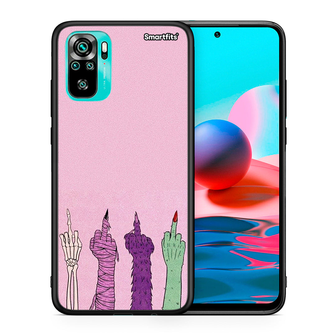 Θήκη Xiaomi Redmi Note 10 Halloween Be A Lady από τη Smartfits με σχέδιο στο πίσω μέρος και μαύρο περίβλημα | Xiaomi Redmi Note 10 Halloween Be A Lady case with colorful back and black bezels