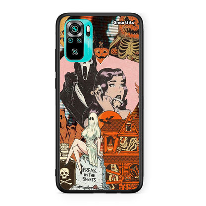 Xiaomi Redmi Note 10 Halloween Collage Θήκη από τη Smartfits με σχέδιο στο πίσω μέρος και μαύρο περίβλημα | Smartphone case with colorful back and black bezels by Smartfits