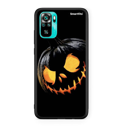 Xiaomi Redmi Note 10 Halloween Scary Pumpkin θήκη από τη Smartfits με σχέδιο στο πίσω μέρος και μαύρο περίβλημα | Smartphone case with colorful back and black bezels by Smartfits