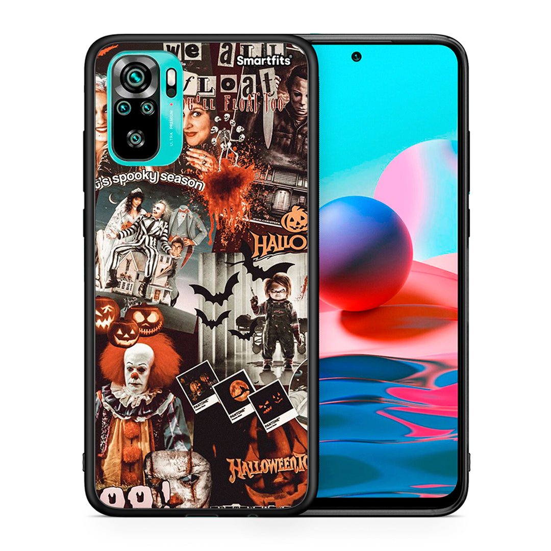Θήκη Xiaomi Redmi Note 10 Halloween Spooky Season από τη Smartfits με σχέδιο στο πίσω μέρος και μαύρο περίβλημα | Xiaomi Redmi Note 10 Halloween Spooky Season case with colorful back and black bezels