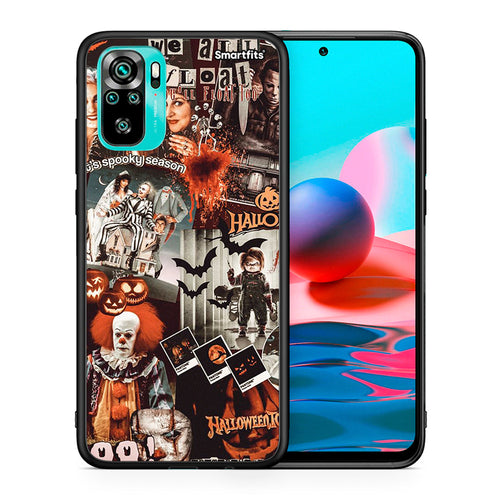 Θήκη Xiaomi Redmi Note 10 Halloween Spooky Season από τη Smartfits με σχέδιο στο πίσω μέρος και μαύρο περίβλημα | Xiaomi Redmi Note 10 Halloween Spooky Season case with colorful back and black bezels