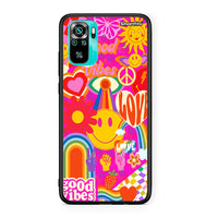 Thumbnail for Xiaomi Redmi Note 10 Hippie Love θήκη από τη Smartfits με σχέδιο στο πίσω μέρος και μαύρο περίβλημα | Smartphone case with colorful back and black bezels by Smartfits