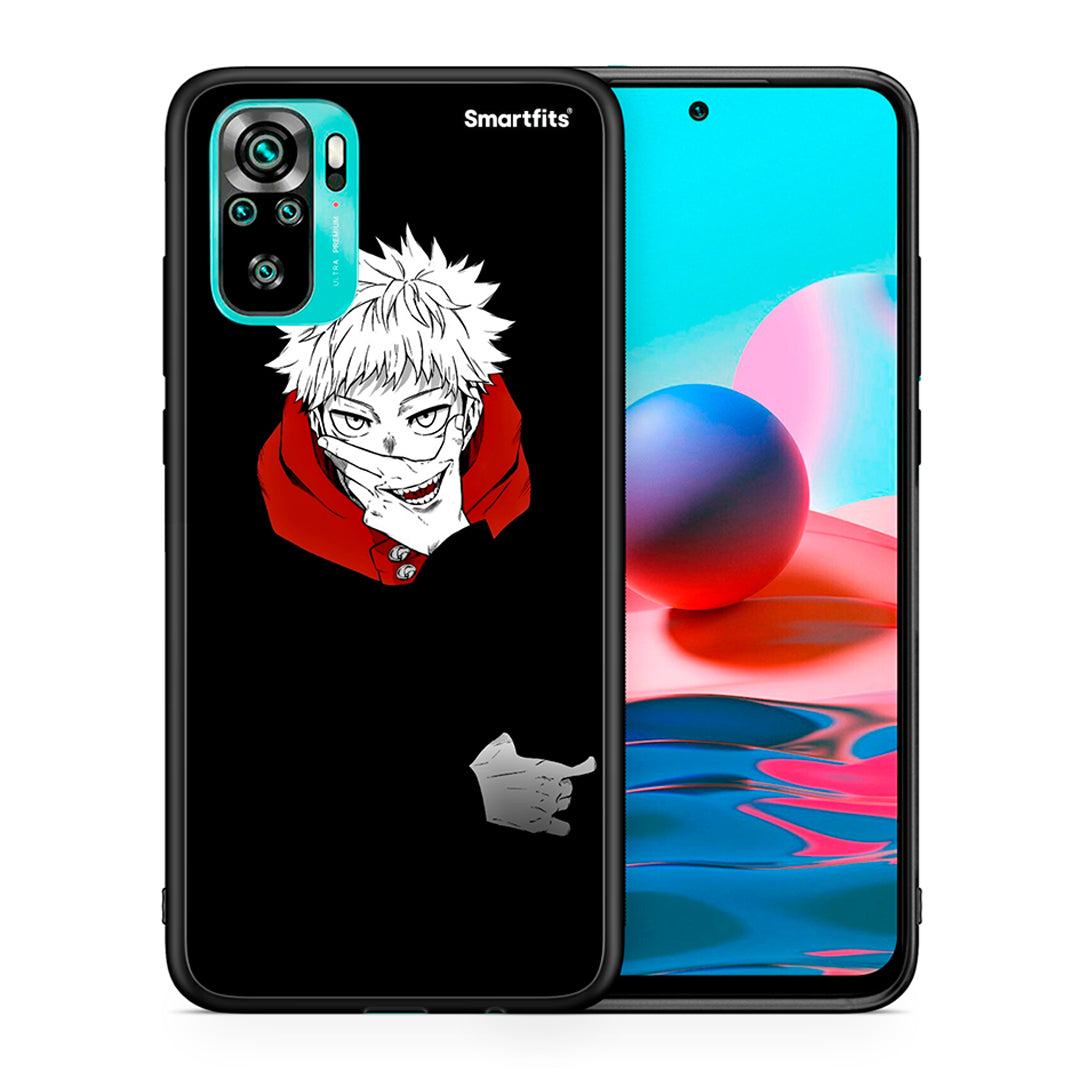 Θήκη Xiaomi Redmi Note 10 Itadori Anime από τη Smartfits με σχέδιο στο πίσω μέρος και μαύρο περίβλημα | Xiaomi Redmi Note 10 Itadori Anime case with colorful back and black bezels