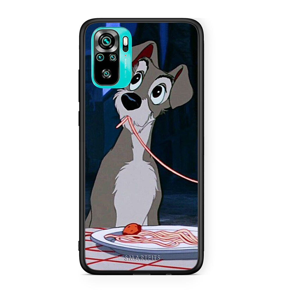 Xiaomi Redmi Note 10 Lady And Tramp 1 Θήκη Αγίου Βαλεντίνου από τη Smartfits με σχέδιο στο πίσω μέρος και μαύρο περίβλημα | Smartphone case with colorful back and black bezels by Smartfits