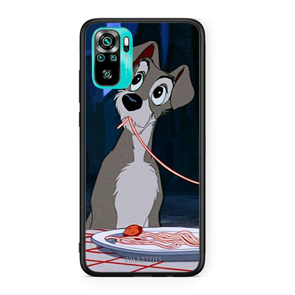 Xiaomi Redmi Note 10 Lady And Tramp 1 Θήκη Αγίου Βαλεντίνου από τη Smartfits με σχέδιο στο πίσω μέρος και μαύρο περίβλημα | Smartphone case with colorful back and black bezels by Smartfits