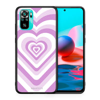Thumbnail for Θήκη Xiaomi Redmi Note 10 Lilac Hearts από τη Smartfits με σχέδιο στο πίσω μέρος και μαύρο περίβλημα | Xiaomi Redmi Note 10 Lilac Hearts case with colorful back and black bezels