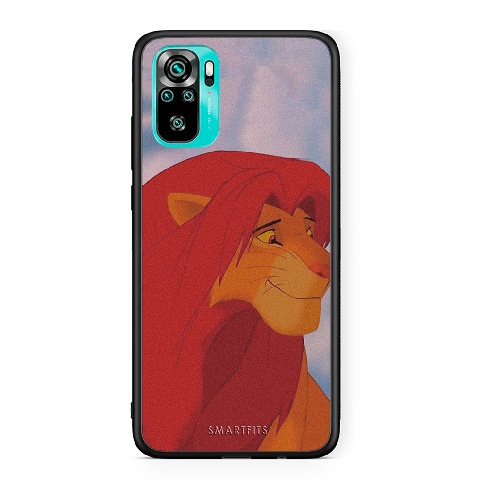 Xiaomi Redmi Note 10 Lion Love 1 Θήκη Αγίου Βαλεντίνου από τη Smartfits με σχέδιο στο πίσω μέρος και μαύρο περίβλημα | Smartphone case with colorful back and black bezels by Smartfits