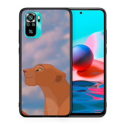 Θήκη Αγίου Βαλεντίνου Xiaomi Redmi Note 10 Lion Love 2 από τη Smartfits με σχέδιο στο πίσω μέρος και μαύρο περίβλημα | Xiaomi Redmi Note 10 Lion Love 2 case with colorful back and black bezels