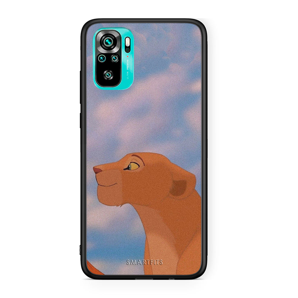 Xiaomi Redmi Note 10 Lion Love 2 Θήκη Αγίου Βαλεντίνου από τη Smartfits με σχέδιο στο πίσω μέρος και μαύρο περίβλημα | Smartphone case with colorful back and black bezels by Smartfits