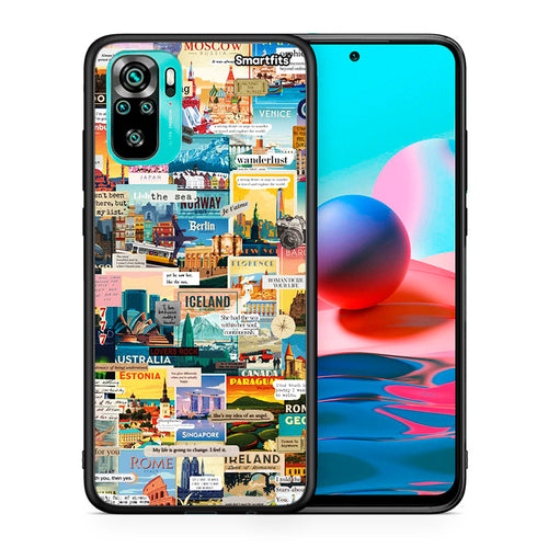 Θήκη Xiaomi Redmi Note 10 Live To Travel από τη Smartfits με σχέδιο στο πίσω μέρος και μαύρο περίβλημα | Xiaomi Redmi Note 10 Live To Travel case with colorful back and black bezels