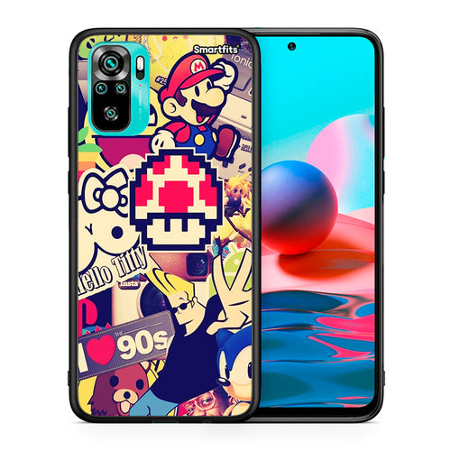 Θήκη Xiaomi Redmi Note 10 Love The 90s από τη Smartfits με σχέδιο στο πίσω μέρος και μαύρο περίβλημα | Xiaomi Redmi Note 10 Love The 90s case with colorful back and black bezels