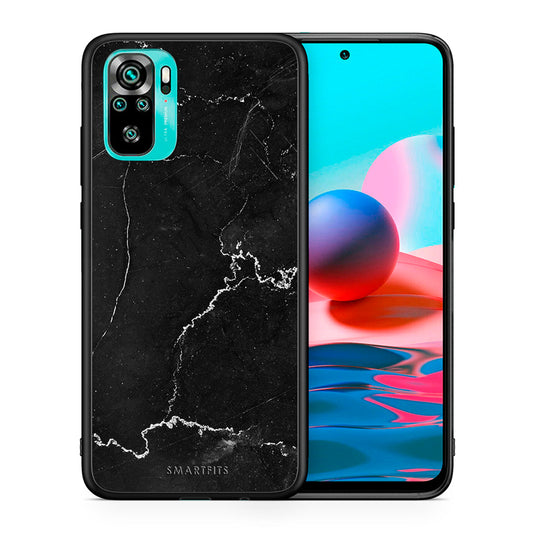 Θήκη Xiaomi Redmi Note 10 Marble Black από τη Smartfits με σχέδιο στο πίσω μέρος και μαύρο περίβλημα | Xiaomi Redmi Note 10 Marble Black case with colorful back and black bezels
