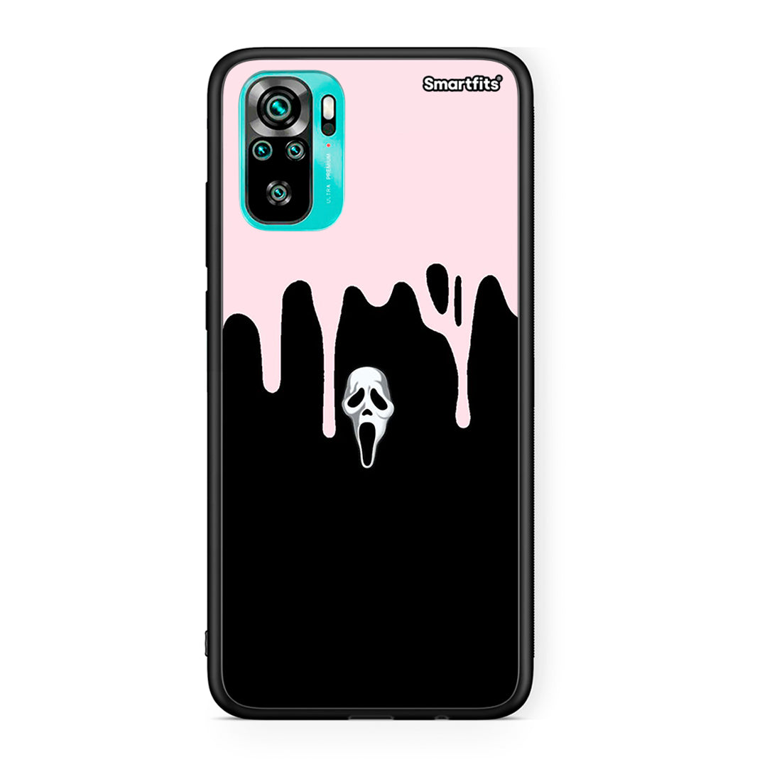 Xiaomi Redmi Note 10 Melting Halloween Mask θήκη από τη Smartfits με σχέδιο στο πίσω μέρος και μαύρο περίβλημα | Smartphone case with colorful back and black bezels by Smartfits