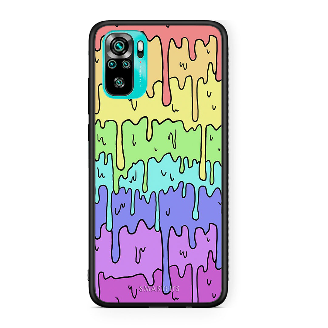 Xiaomi Redmi Note 10 Melting Rainbow θήκη από τη Smartfits με σχέδιο στο πίσω μέρος και μαύρο περίβλημα | Smartphone case with colorful back and black bezels by Smartfits