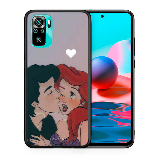 Θήκη Αγίου Βαλεντίνου Xiaomi Redmi Note 10 Mermaid Love από τη Smartfits με σχέδιο στο πίσω μέρος και μαύρο περίβλημα | Xiaomi Redmi Note 10 Mermaid Love case with colorful back and black bezels