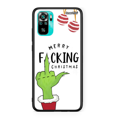Xiaomi Redmi Note 10 Merry F Xmas θήκη από τη Smartfits με σχέδιο στο πίσω μέρος και μαύρο περίβλημα | Smartphone case with colorful back and black bezels by Smartfits