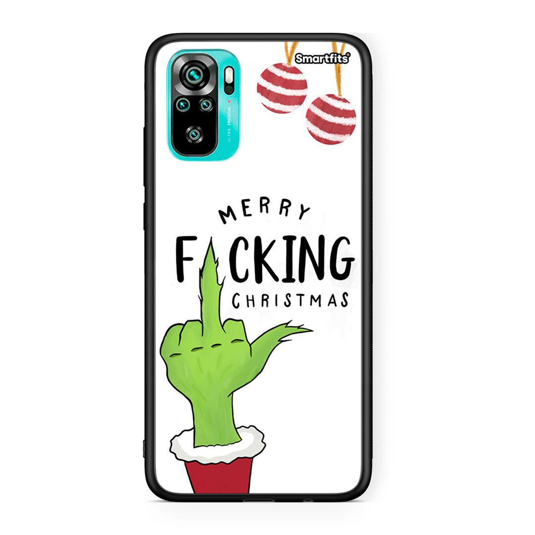 Xiaomi Redmi Note 10 Merry F Xmas θήκη από τη Smartfits με σχέδιο στο πίσω μέρος και μαύρο περίβλημα | Smartphone case with colorful back and black bezels by Smartfits