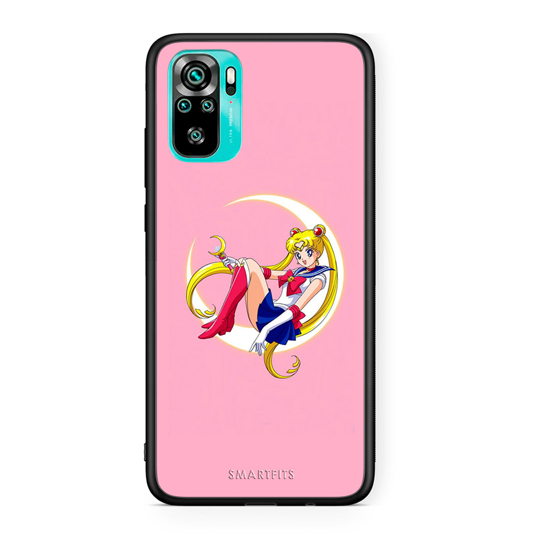 Xiaomi Redmi Note 10 Moon Girl θήκη από τη Smartfits με σχέδιο στο πίσω μέρος και μαύρο περίβλημα | Smartphone case with colorful back and black bezels by Smartfits