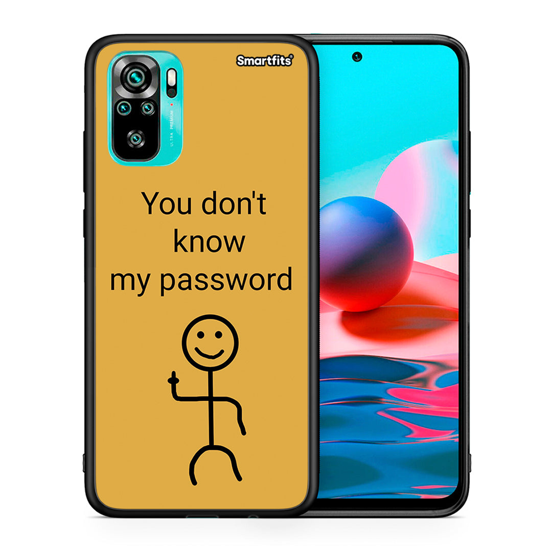 Θήκη Xiaomi Redmi Note 10 My Password από τη Smartfits με σχέδιο στο πίσω μέρος και μαύρο περίβλημα | Xiaomi Redmi Note 10 My Password case with colorful back and black bezels