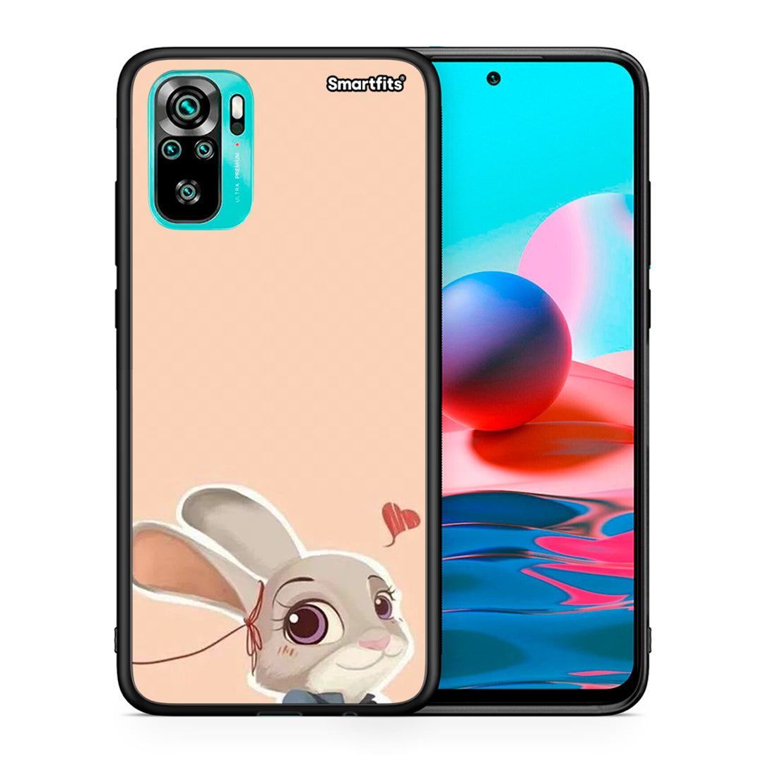 Θήκη Xiaomi Redmi Note 10 Nick Wilde And Judy Hopps Love 2 από τη Smartfits με σχέδιο στο πίσω μέρος και μαύρο περίβλημα | Xiaomi Redmi Note 10 Nick Wilde And Judy Hopps Love 2 case with colorful back and black bezels