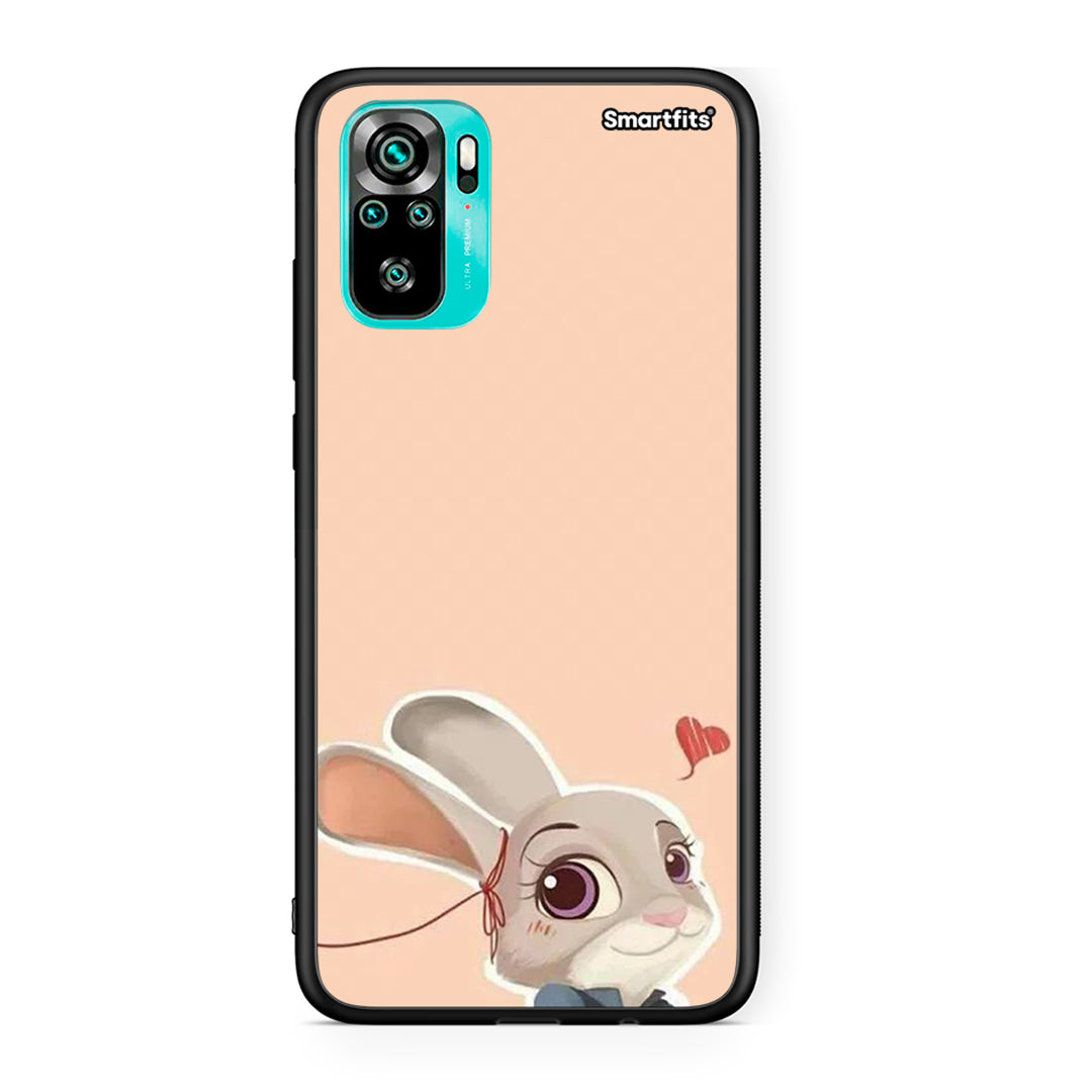 Xiaomi Redmi Note 10 Nick Wilde And Judy Hopps Love 2 θήκη από τη Smartfits με σχέδιο στο πίσω μέρος και μαύρο περίβλημα | Smartphone case with colorful back and black bezels by Smartfits