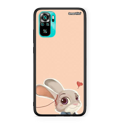 Xiaomi Redmi Note 10 Nick Wilde And Judy Hopps Love 2 θήκη από τη Smartfits με σχέδιο στο πίσω μέρος και μαύρο περίβλημα | Smartphone case with colorful back and black bezels by Smartfits