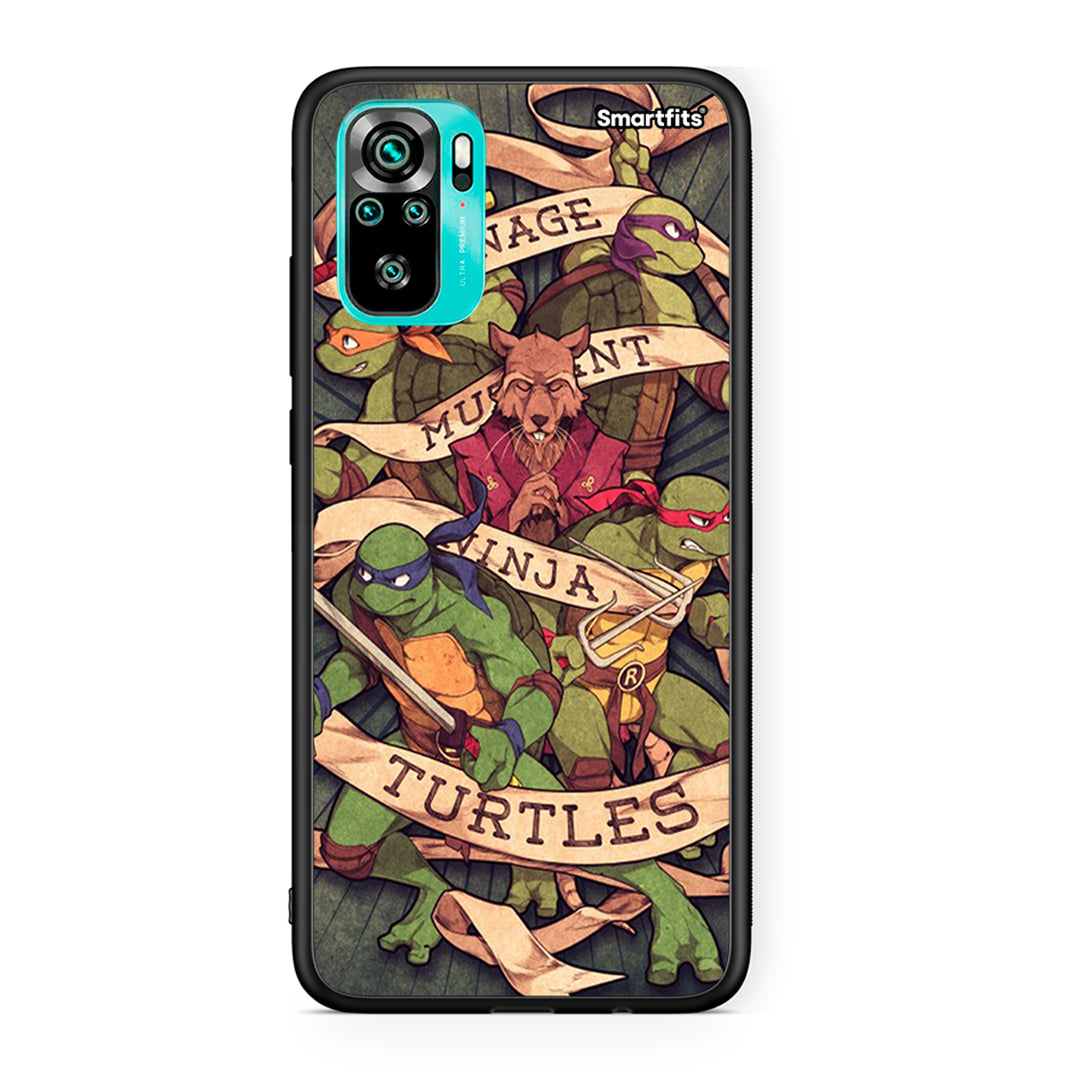 Xiaomi Redmi Note 10 Ninja Turtles θήκη από τη Smartfits με σχέδιο στο πίσω μέρος και μαύρο περίβλημα | Smartphone case with colorful back and black bezels by Smartfits