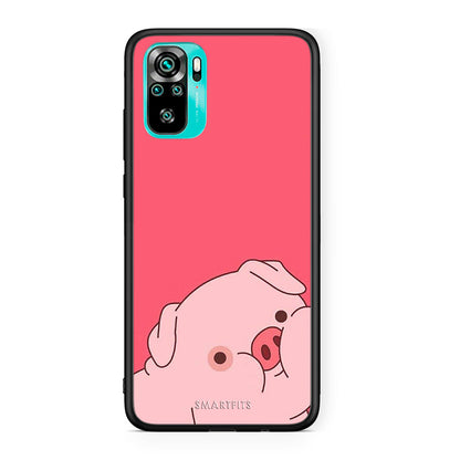 Xiaomi Redmi Note 10 Pig Love 1 Θήκη Αγίου Βαλεντίνου από τη Smartfits με σχέδιο στο πίσω μέρος και μαύρο περίβλημα | Smartphone case with colorful back and black bezels by Smartfits