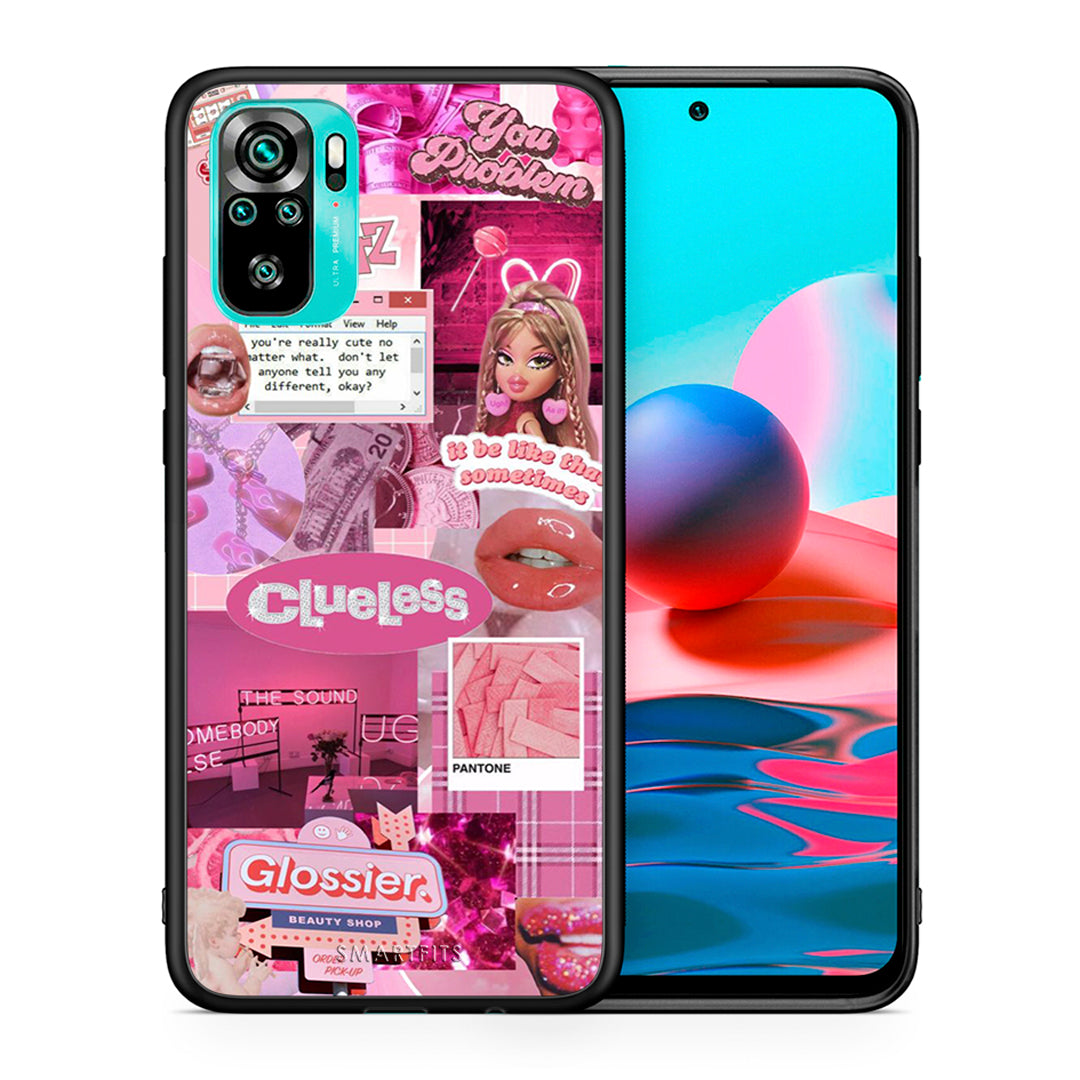 Θήκη Αγίου Βαλεντίνου Xiaomi Redmi Note 10 Pink Love από τη Smartfits με σχέδιο στο πίσω μέρος και μαύρο περίβλημα | Xiaomi Redmi Note 10 Pink Love case with colorful back and black bezels