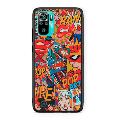 Xiaomi Redmi Note 10 PopArt OMG θήκη από τη Smartfits με σχέδιο στο πίσω μέρος και μαύρο περίβλημα | Smartphone case with colorful back and black bezels by Smartfits