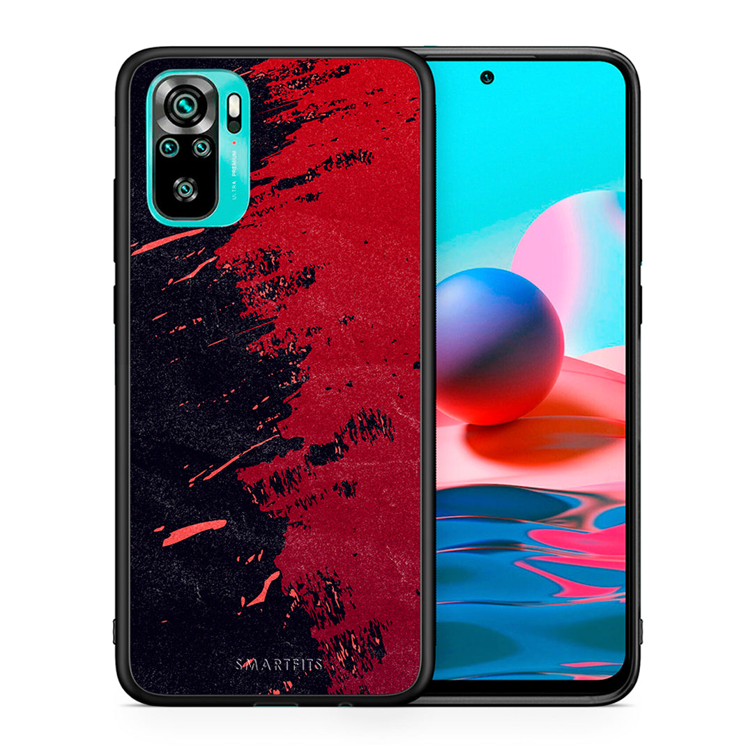 Θήκη Αγίου Βαλεντίνου Xiaomi Redmi Note 10 Red Paint από τη Smartfits με σχέδιο στο πίσω μέρος και μαύρο περίβλημα | Xiaomi Redmi Note 10 Red Paint case with colorful back and black bezels