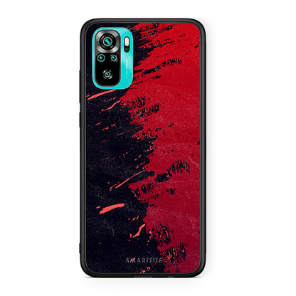 Xiaomi Redmi Note 10 Red Paint Θήκη Αγίου Βαλεντίνου από τη Smartfits με σχέδιο στο πίσω μέρος και μαύρο περίβλημα | Smartphone case with colorful back and black bezels by Smartfits