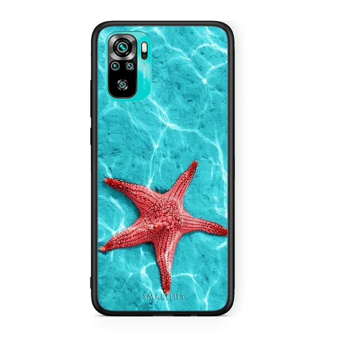 Xiaomi Redmi Note 10 Red Starfish Θήκη από τη Smartfits με σχέδιο στο πίσω μέρος και μαύρο περίβλημα | Smartphone case with colorful back and black bezels by Smartfits