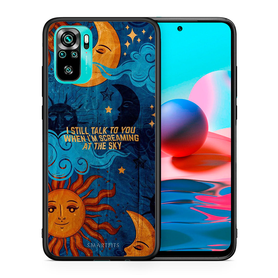 Θήκη Xiaomi Redmi Note 10 Screaming Sky από τη Smartfits με σχέδιο στο πίσω μέρος και μαύρο περίβλημα | Xiaomi Redmi Note 10 Screaming Sky case with colorful back and black bezels