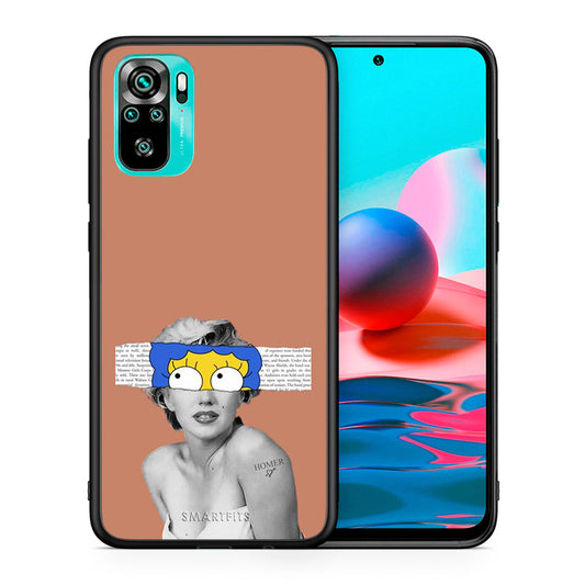 Θήκη Xiaomi Redmi Note 10 Sim Merilyn από τη Smartfits με σχέδιο στο πίσω μέρος και μαύρο περίβλημα | Xiaomi Redmi Note 10 Sim Merilyn case with colorful back and black bezels