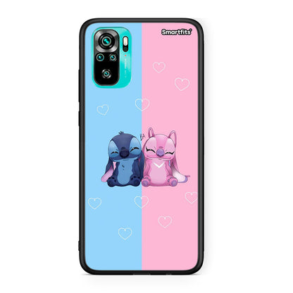 Xiaomi Redmi Note 10 Stitch And Angel θήκη από τη Smartfits με σχέδιο στο πίσω μέρος και μαύρο περίβλημα | Smartphone case with colorful back and black bezels by Smartfits