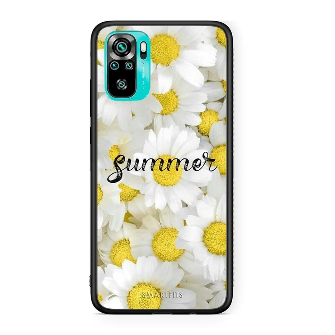 Xiaomi Redmi Note 10 Summer Daisies Θήκη από τη Smartfits με σχέδιο στο πίσω μέρος και μαύρο περίβλημα | Smartphone case with colorful back and black bezels by Smartfits