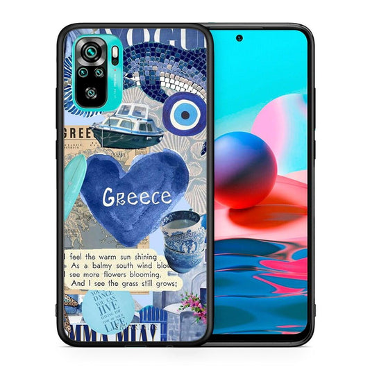 Θήκη Xiaomi Redmi Note 10 Summer In Greece από τη Smartfits με σχέδιο στο πίσω μέρος και μαύρο περίβλημα | Xiaomi Redmi Note 10 Summer In Greece case with colorful back and black bezels