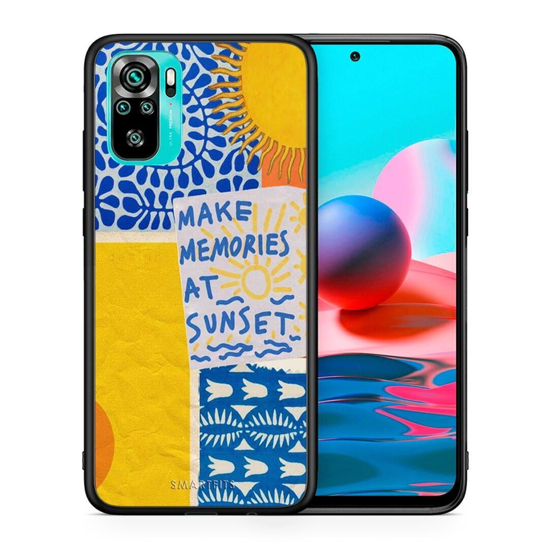 Θήκη Xiaomi Redmi Note 10 Sunset Memories από τη Smartfits με σχέδιο στο πίσω μέρος και μαύρο περίβλημα | Xiaomi Redmi Note 10 Sunset Memories case with colorful back and black bezels