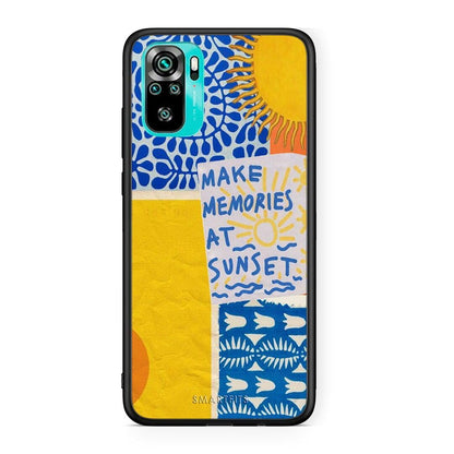 Xiaomi Redmi Note 10 Sunset Memories Θήκη από τη Smartfits με σχέδιο στο πίσω μέρος και μαύρο περίβλημα | Smartphone case with colorful back and black bezels by Smartfits