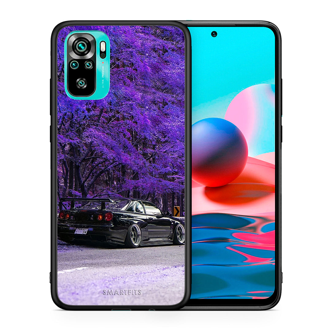 Θήκη Αγίου Βαλεντίνου Xiaomi Redmi Note 10 Super Car από τη Smartfits με σχέδιο στο πίσω μέρος και μαύρο περίβλημα | Xiaomi Redmi Note 10 Super Car case with colorful back and black bezels