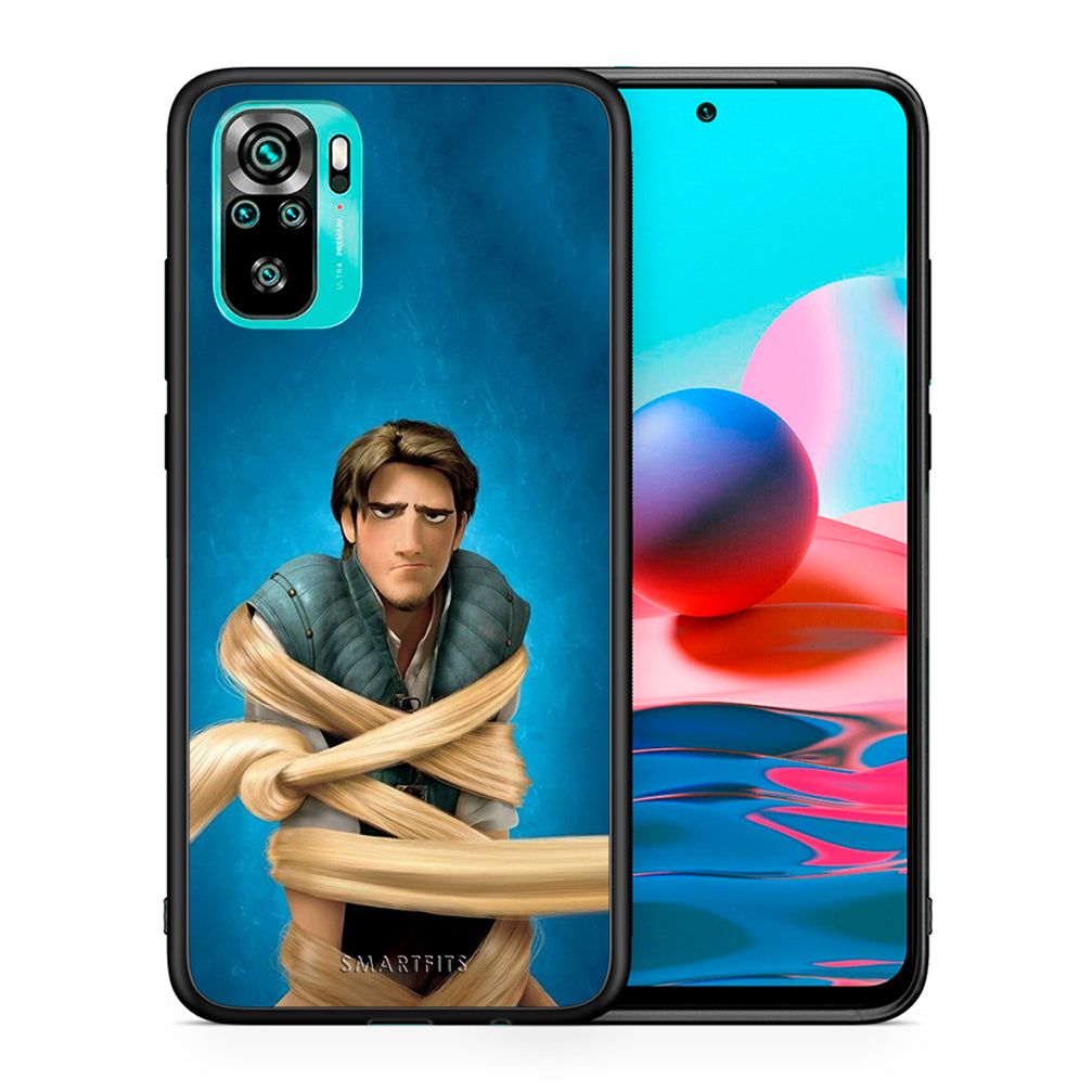 Θήκη Αγίου Βαλεντίνου Xiaomi Redmi Note 10 Tangled 1 από τη Smartfits με σχέδιο στο πίσω μέρος και μαύρο περίβλημα | Xiaomi Redmi Note 10 Tangled 1 case with colorful back and black bezels